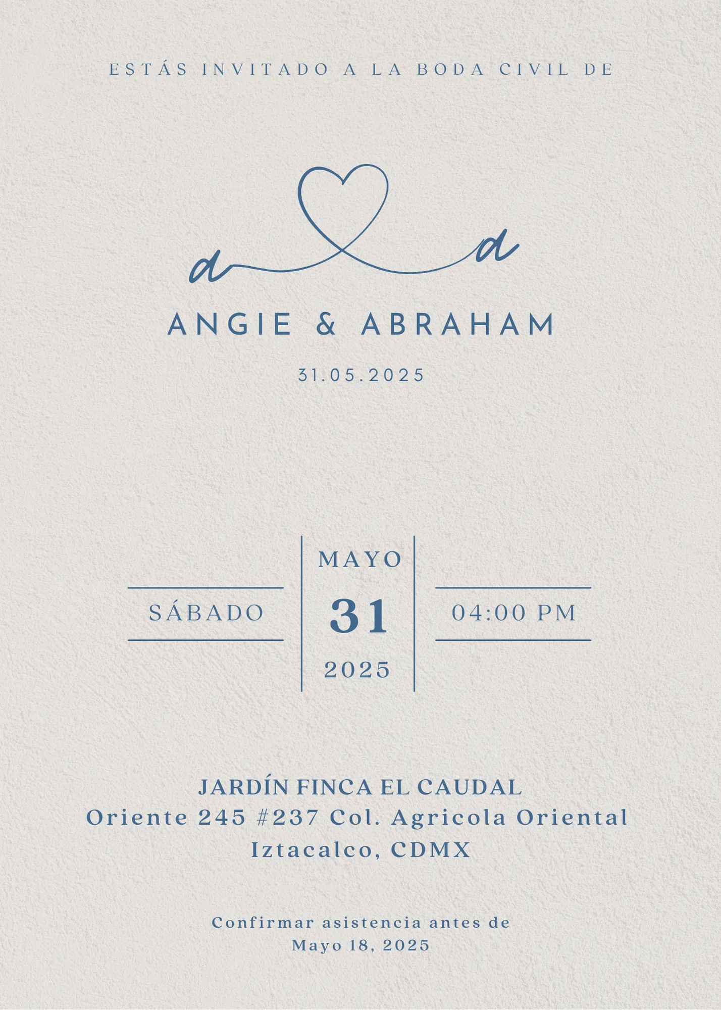 invitacion angie 18 de mayo